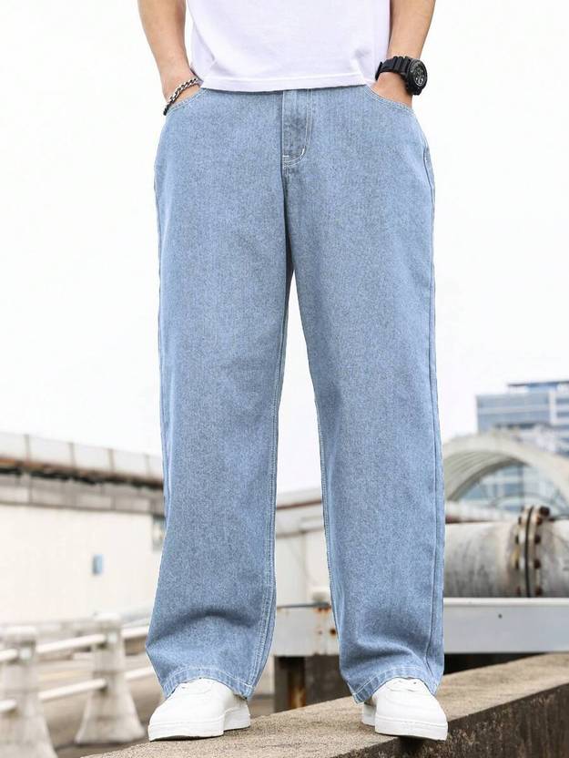 Men Relaxed Fit Mid Rise Light Blue Jeans